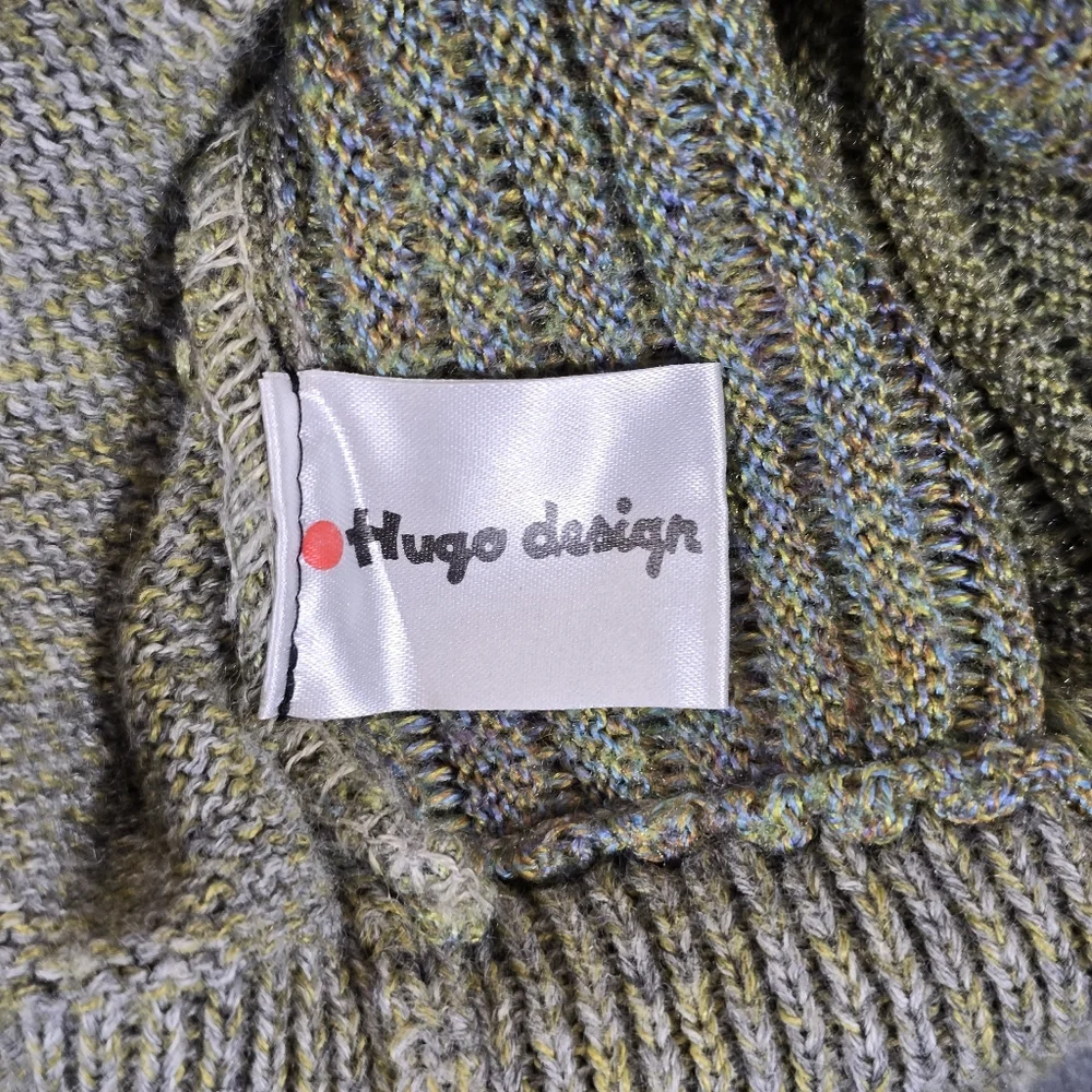 Vintage Hugo Design Geometric Wool Blend Knit Sweater Size Large - Picture 5 of 7